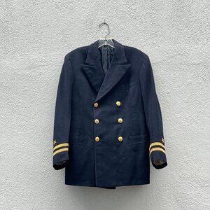 Vintage 40s WWII US Navy Lieutenant's Uniform Double Breasted Dress Jacket 40S